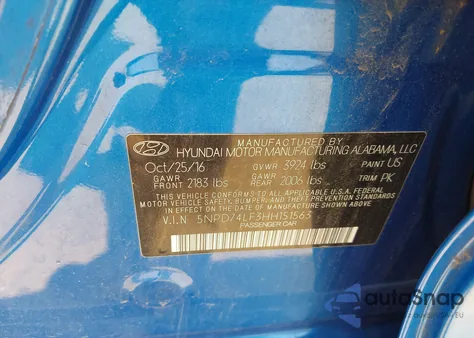 2017 Hyundai Elantra Se из США, поврежденный, VIN 5NPD74LF3HH151563